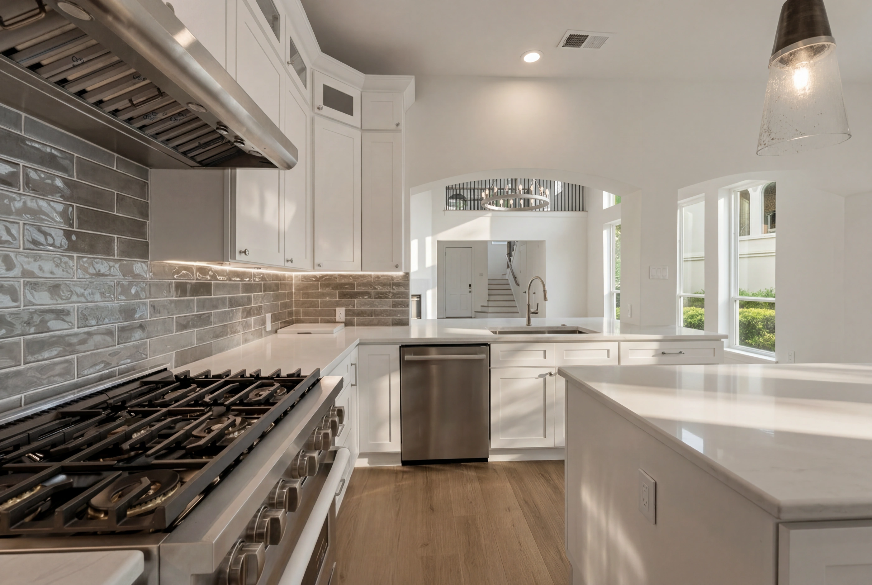 Gas range and dishwasher