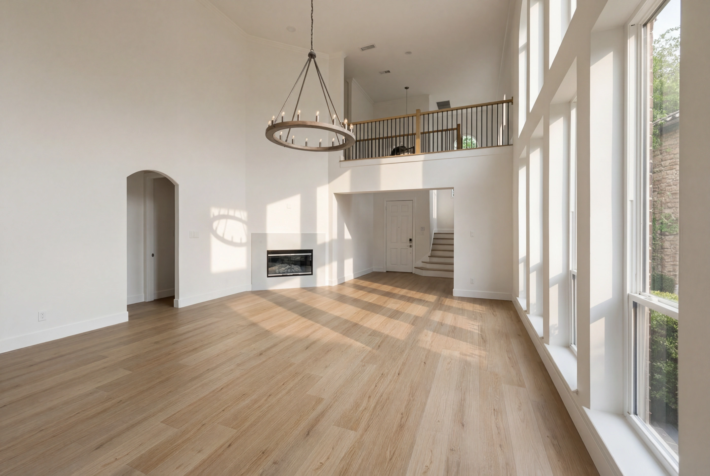 Living room with fireplace