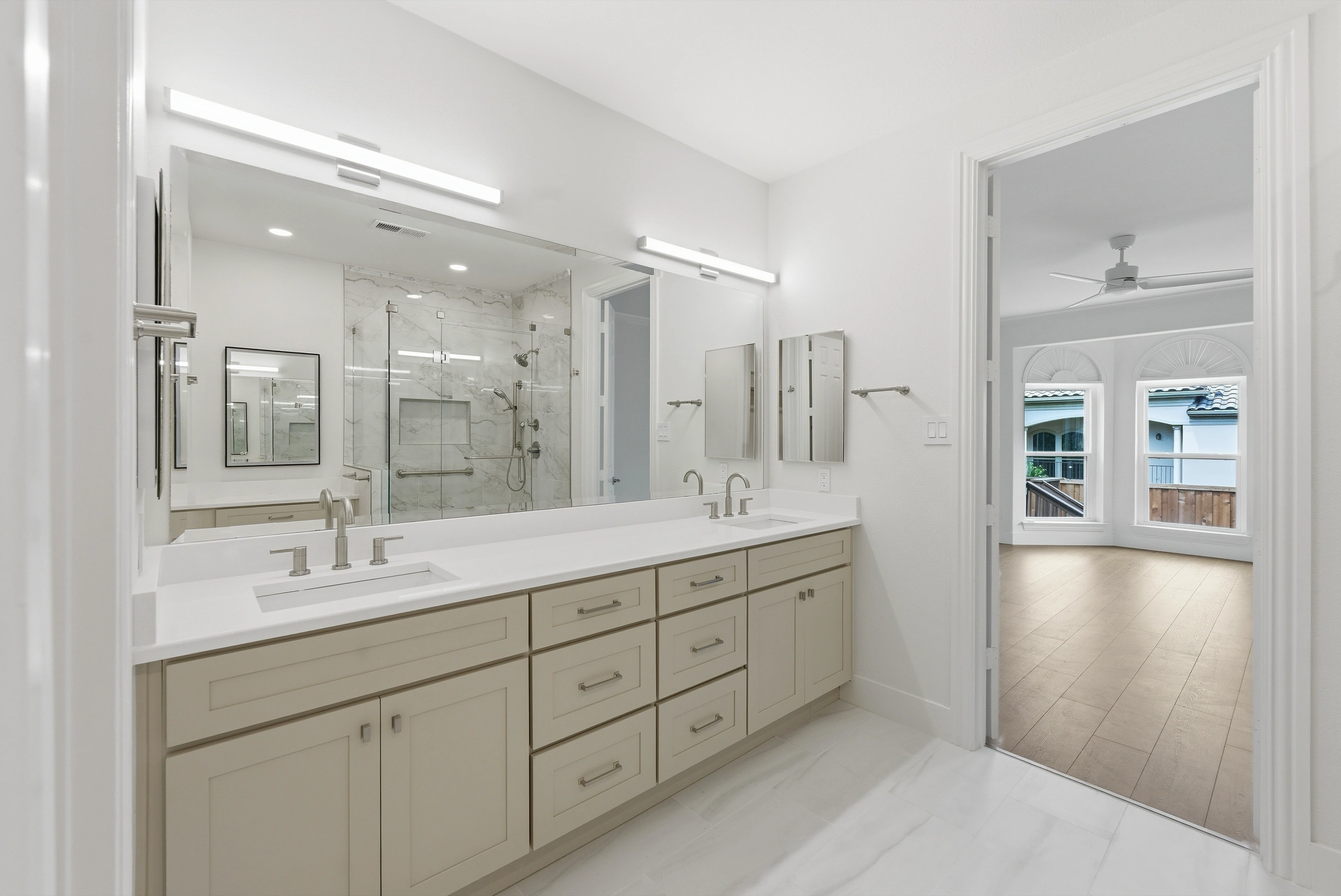 Primary bath dual vanities